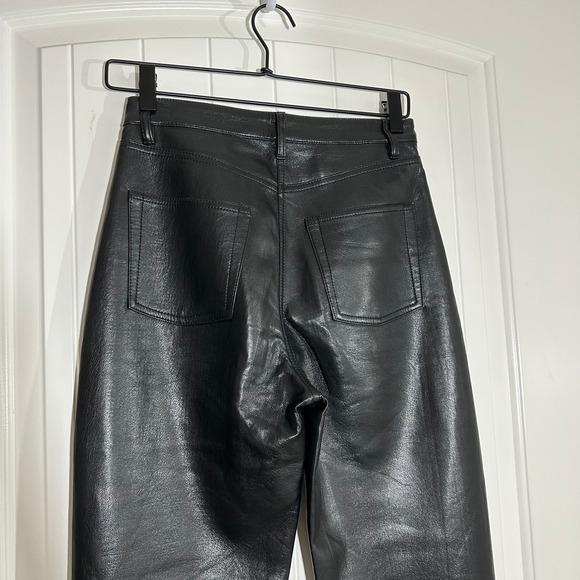 Aritzia Wilfred | Vegan Faux Leather Pants Straight‎ Leg | Women's 2 - Picture 5 of 13